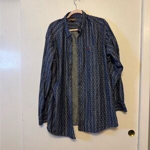 Ariat Men's Navy Patterned Button Up